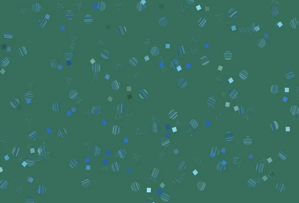 浅蓝色 绿色矢量背景与线条 用彩色圆点 方块进行抽象说明 你们广告的精巧设计 — 图库矢量图片