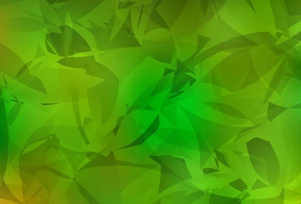 Verde Claro Textura Vectorial Amarilla Con Formas Polivinosas Abstractas Ilustración — Vector de stock