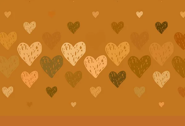 Heller Orangefarbener Vektorhintergrund Mit Herzen Kluge Illustration Mit Gradientenherzen Valentinischen — Stockvektor