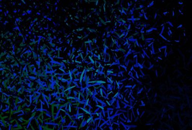 Koyu mavi, düz çizgileri olan yeşil vektör arkaplan. Keskin çizgili parlak renkli çizimler. Meşgul web siteleriniz için şablon.