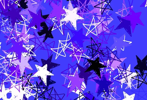 Patrón Vector Púrpura Claro Con Estrellas Navidad Diseño Decorativo Borroso — Archivo Imágenes Vectoriales