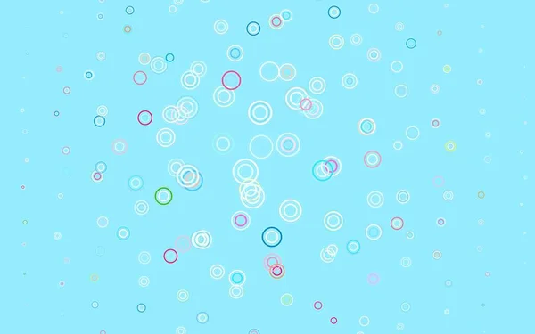 ライトブルー 円形状の赤いベクトルレイアウト 雨のぼやけた滴と光る抽象的なイラスト 未来的な広告 小冊子のパターン — ストックベクタ