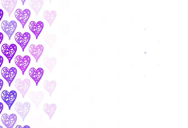 Светло Розовая Векторная Текстура Прекрасными Сердцами Мбаппе Стиле Феерии Дизайн — стоковый вектор
