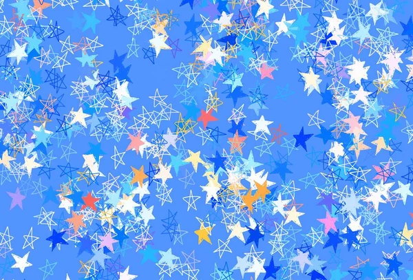 Bleu Clair Fond Vectoriel Rouge Avec Des Étoiles Colorées Illustration — Image vectorielle