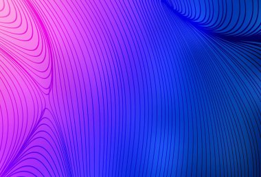 Açık Pembe, bükülmüş çizgileri olan mavi vektör şablonu. Alnında çizgiler olan soyut bir çizim. Reklamınız için yepyeni tasarım..