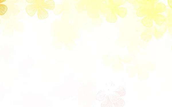 Hellroter Gelber Vektor Abstrakter Hintergrund Mit Blumen Dekoratives Blumendesign Auf — Stockvektor
