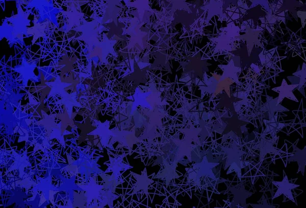 Diseño Vectorial Púrpura Oscuro Con Copos Nieve Brillantes Estrellas Ilustración — Vector de stock