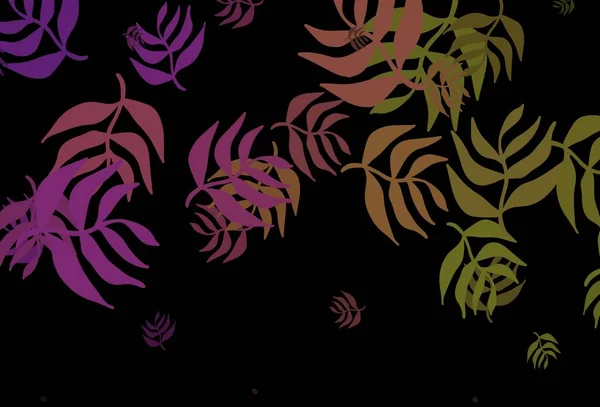 Rose Foncé Motif Abstrait Vectoriel Jaune Avec Des Feuilles Illustration — Image vectorielle