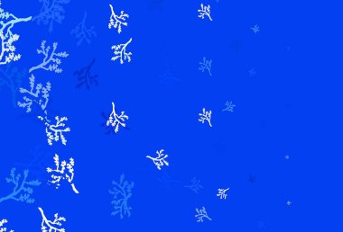 Sakura ile hafif BLUE vektör karalama arkaplanı. Beyaz arka planda Hint tarzı dekoratif tasarım. Markan için şık bir model..