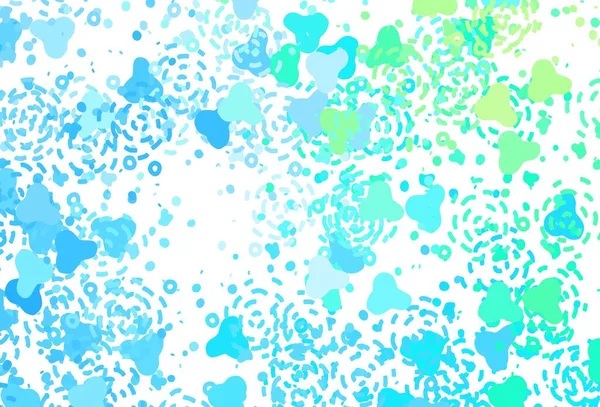 Hellblaue Grüne Vektortextur Mit Abstrakten Formen Bunte Chaotische Formen Mit — Stockvektor