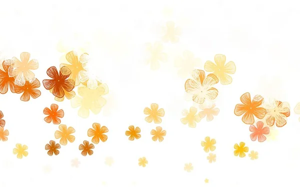 Çiçekli Açık Sarı Vektör Karalama Deseni Renkli Soyut Karalama Çiçekleri — Stok Vektör
