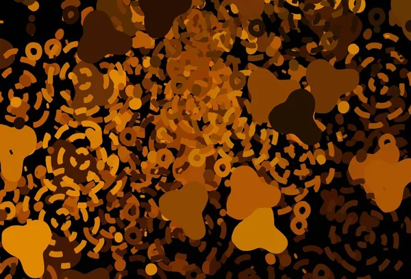 Temná Oranžová Vektorová Šablona Chaotickými Tvary Dekorativní Design Abstraktním Stylu — Stockový vektor