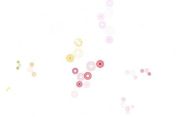 Açık yeşil, benekli kırmızı vektör arka plan. Renkli su damlaları olan modern soyut çizimler. Reklamlar, broşürler için desen.