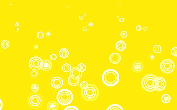 円のついた明るい黄色のベクトルテンプレート 自然のスタイルで色の泡と抽象的なイラスト あなたのビジネス広告のデザイン — ストックベクタ