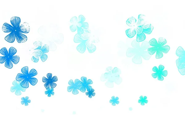 浅蓝色 绿色矢量 自然背景 用Origami风格画的花的涂鸦 横幅的纹理图案 — 图库矢量图片