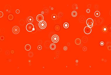 Dairesel hafif turuncu vektör şablonu. Bulanık yağmur damlaları olan soyut bir çizim. Poster ve web siteleri için tasarım.