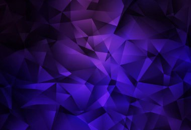 Koyu mor, pembe vektör üçgen arkaplan. Soyut ve üçgenli renkli çizimler. Bir markanın arkaplanı için desen.