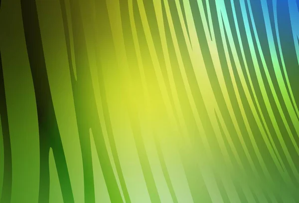 Světle Zelená Žlutý Vektorový Vzor Ohnutými Čarami Třpytivé Abstraktní Ilustrace — Stockový vektor