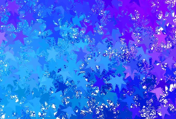 浅粉色 蓝色矢量模板与天空中的星星 在模糊的抽象背景上有渐变的恒星 贵公司商业广告的精巧设计 — 图库矢量图片