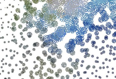 Açık mavi, rastgele şekilli yeşil vektör deseni. Rastgele şekillerle soyut tarzda dekoratif tasarım. Duvar kağıtları için zarif tasarım.