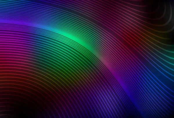 Fondo Vectorial Multicolor Oscuro Con Líneas Curvas Muestra Geométrica Colorida — Vector de stock