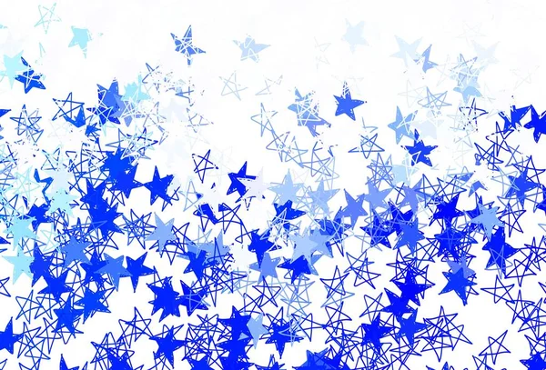 Světle Modrý Vektorový Vzor Vánočními Hvězdami Moderní Geometrické Abstraktní Ilustrace — Stockový vektor