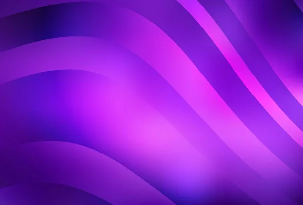 浅紫色 粉红矢量模板与弯曲线 现代梯度抽象的插图与带条纹的线条 设计的简单模板 — 图库矢量图片
