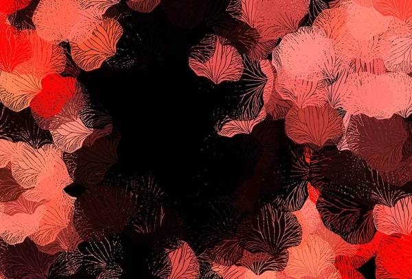 Шаблон Темно Красного Вектора Листьями Блестящие Абстрактные Иллюстрации Каракулями Листьями — стоковый вектор