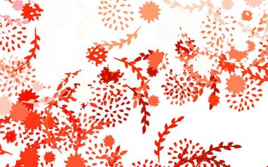 Beyaz arka planda çiçekli açık kırmızı vektör doğal arkaplan. Duvar kağıtları, boyama kitapları için desen.