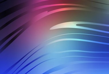 Koyu pembe, mavi vektör arkaplan ve ince çizgiler. Eğimli çizgileri olan zarif parlak bir illüstrasyon. İş tasarımınız için şablon.