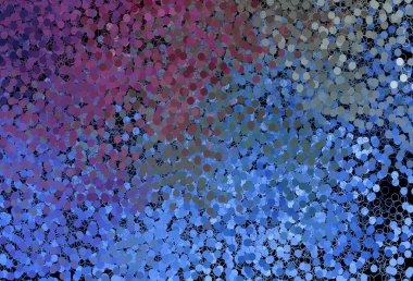 Koyu pembe, daire şekilli mavi vektör düzeni. Soyut arka planda bulanık kabarcıklar ve renkli gradyan. Duvar kağıtlarının dokusu için desen.