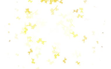 Açık yeşil, sarı vektör, dalları olan zarif duvar kağıdı. Yapraklar, beyaz arka planda doğal dallar. İşiniz için en iyi tasarım..