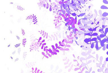 Açık Mor, Pembe vektör, yapraklı zarif duvar kağıdı. Yapraklarla bulanık şekilli yaratıcı illüstrasyon. Web siteleri ve pankartlar için desenli desen.