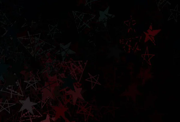 Темно Синяя Красная Векторная Компоновка Яркими Снежинками Звездами Блестящие Абстрактные — стоковый вектор