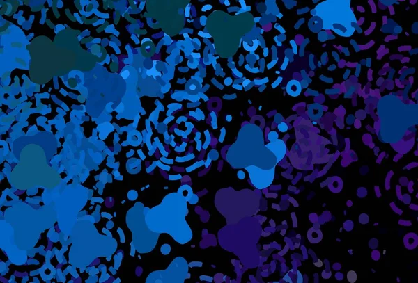 深粉色 蓝色矢量纹理与抽象形式 装饰设计的抽象风格与随机形式 壁纸精美的设计 — 图库矢量图片