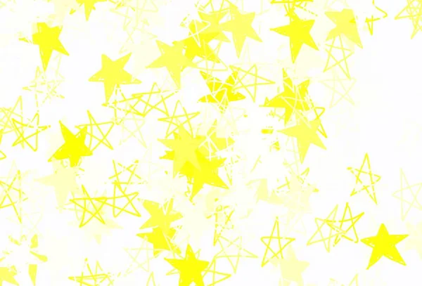 Patrón Vector Amarillo Claro Con Estrellas Navidad Ilustración Colores Brillantes — Archivo Imágenes Vectoriales