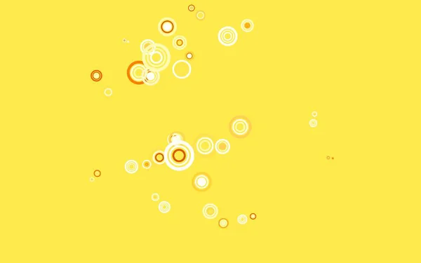 Světle Oranžové Vektorové Uspořádání Kruhovými Tvary Abstraktní Ilustrace Barevnými Bublinami — Stockový vektor