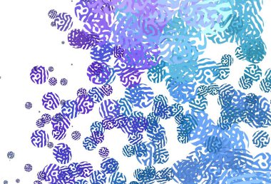 Açık pembe, kaotik şekilli mavi vektör şablonu. Rastgele şekillerle soyut tarzda dekoratif tasarım. Web siteniz için basit tasarım.