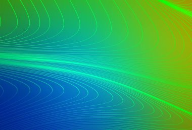 Açık mavi, çizgileri olan yeşil vektör şablonu. Eğri şekilli yepyeni renkli bir tasvir. Tasarımınız için basit şablon.