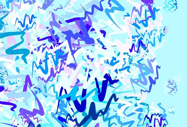 Světle Růžová Modrý Vektor Pozadí Křivolakými Liniemi Obehnaná Abstraktní Ilustrace — Stockový vektor
