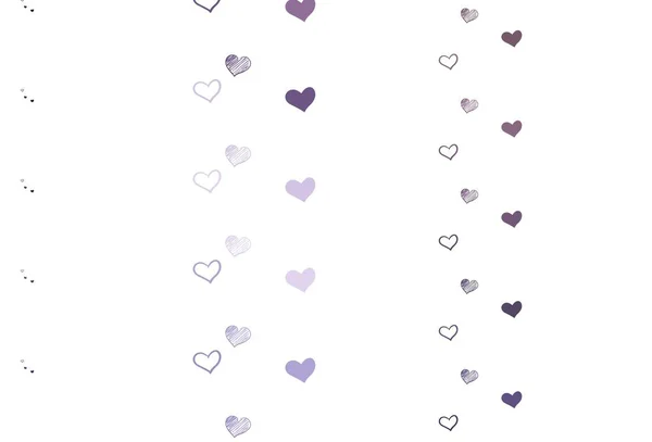 光紫色のベクトルの背景と心 バレンタインスタイルでグラデーションの心を持つスマートイラスト バレンタイン広告や小冊子のパターン — ストックベクタ