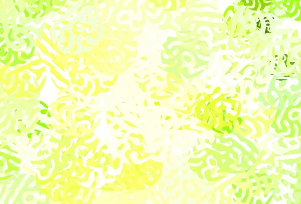 Light Green Yellow Vector Backdrop Memphis Shapes Απλή Πολύχρωμη Απεικόνιση — Διανυσματικό Αρχείο