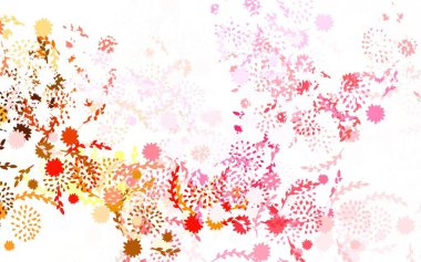 Açık yeşil, kırmızı vektör soyut arkaplan çiçekli illüstrasyon renkli karalama çiçekleri. Tasarımınız için yeni şablon.