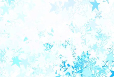 Açık Pembe, küçük ve büyük yıldızlı Mavi vektör arkaplanı. Bulanık dekoratif dizayn yıldızlı basit bir stilde. Kozmik arkaplanlar için şablon.