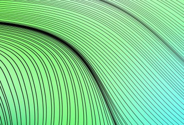 Eğimli çizgileri olan açık yeşil vektör arkaplan. Değişken çizgileri olan renkli geometrik örnek. Broşürler, broşürler için doku.