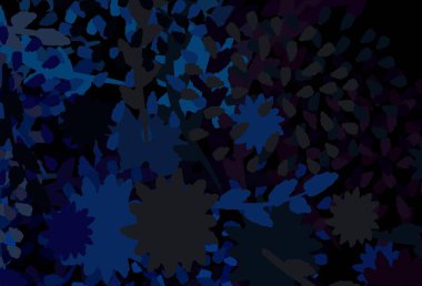 Rastgele şekilli koyu mavi vektör deseni. Rastgele şekillerle soyut tarzda dekoratif tasarım. Duvar kağıtları için zarif tasarım.