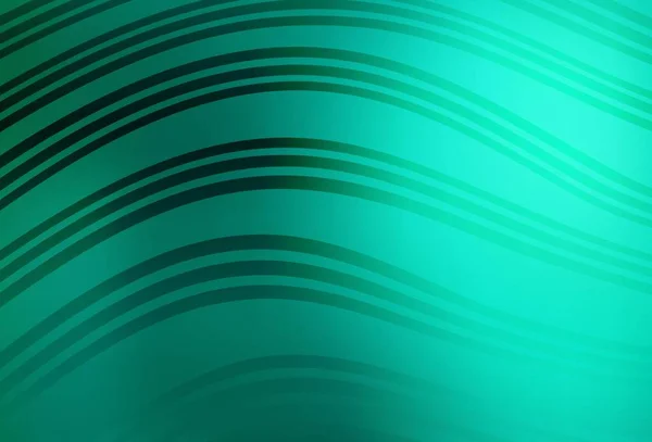 Hellgrünes Vektormuster Mit Gebogenen Linien Eine Leuchtende Illustration Die Aus — Stockvektor