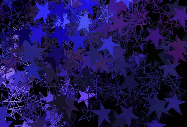 Fundo Vetor Roxo Escuro Com Belos Flocos Neve Estrelas Ilustração — Vetor de Stock