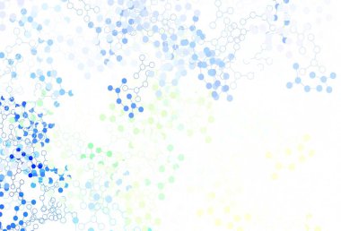 Açık yeşil, yapay zeka ağlı sarı vektör deseni. Renkli yapay zeka yapısı, eğimli çizgiler ve noktalar. Zeka ve yenilik reklamları için şablon.