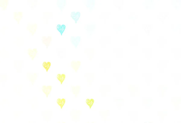 Světlé Vícebarevné Vektorové Pozadí Sladkými Srdci Krásná Abstraktní Srdce Barevném — Stockový vektor